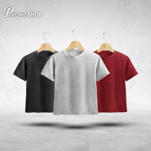 Kids Premium Blank T-Shirt Combo - Anthra Melange, Gray Melange, Red